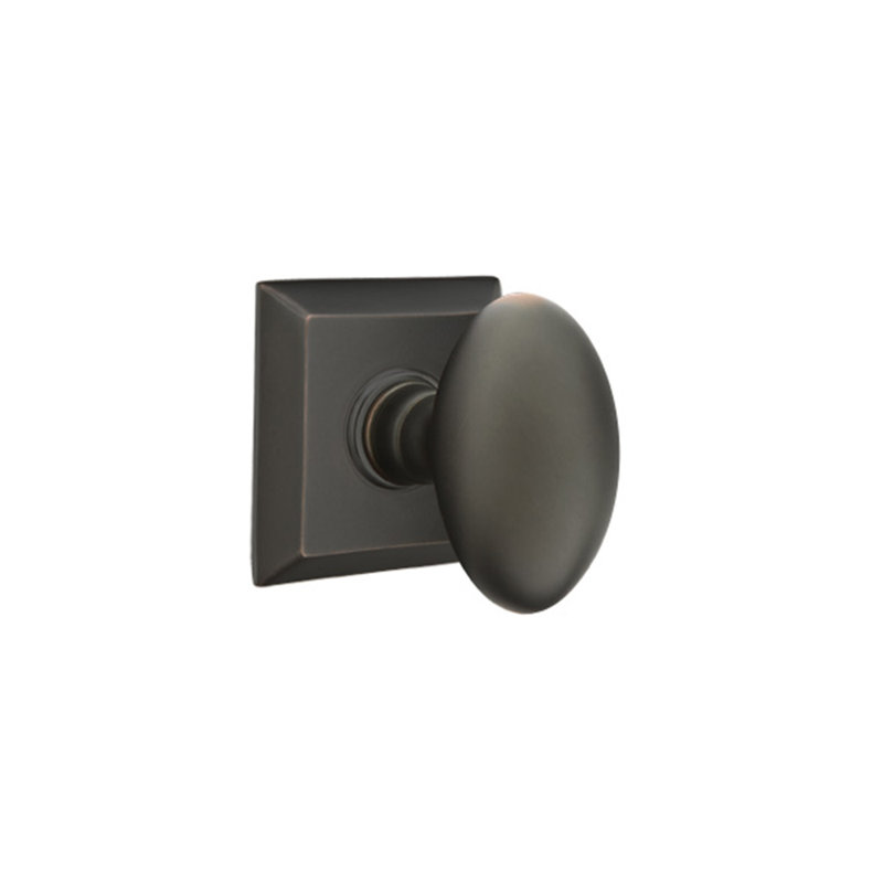 Passage Egg Knob with Quincy Rose, Oil Rubbed Bronze