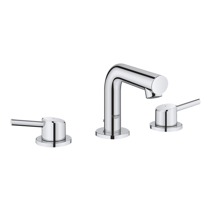 Robinet de salle de bain espacé à arc moyen Concetto ™ avec bonde, Chrome étoilé