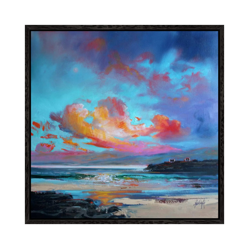 Print on Canvas, 45.72cm H x 45.72cm W x 3.81cm D, Black Floater Framed