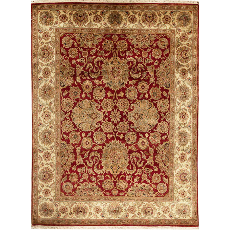 Tapis rouge et or de haute qualité noué à la main