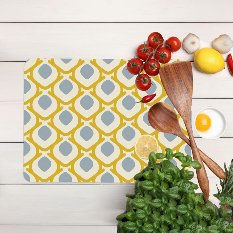 Planche à découper en verre à motif géométrique abstrait parfaite pour les décorations de cuisine modernes et les activités de camping
