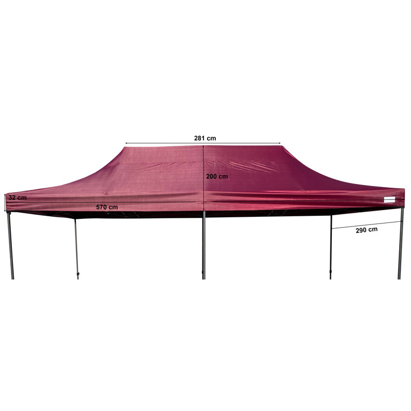 Grasekamp Polyester Replacement Canopy for Gazebo, Red, 200cm H x 570cm W x 290cm D.