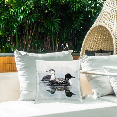 Lake Duck Pair Outdoor Printed Pillow by Susan Jill