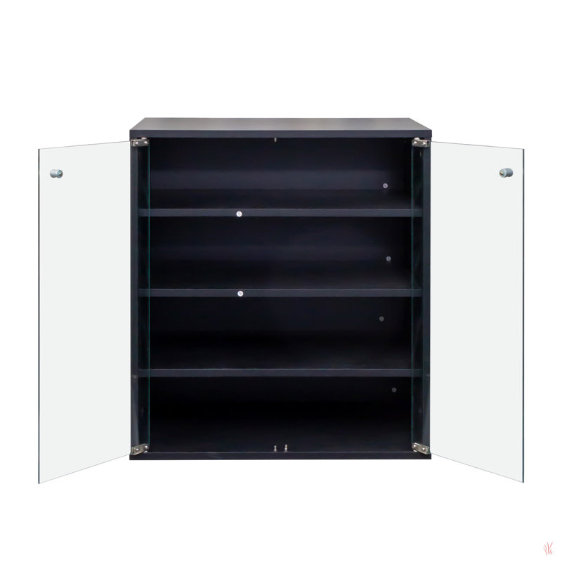 Shoe Box With RGB LED Light, Wooden Stackable Shoe Storage Box With Glass Door, Shoe Storage Bin Shoe Display Case For Sneakers (4 Tier-1)