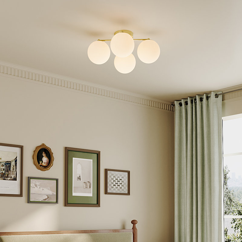 Glass Semi Flush Mount