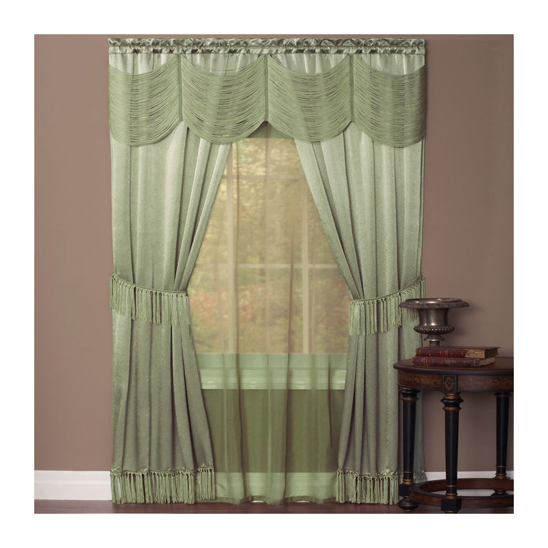 Mortimer Semi Sheer Curtain Pair, 56" W x 84" L, Sage