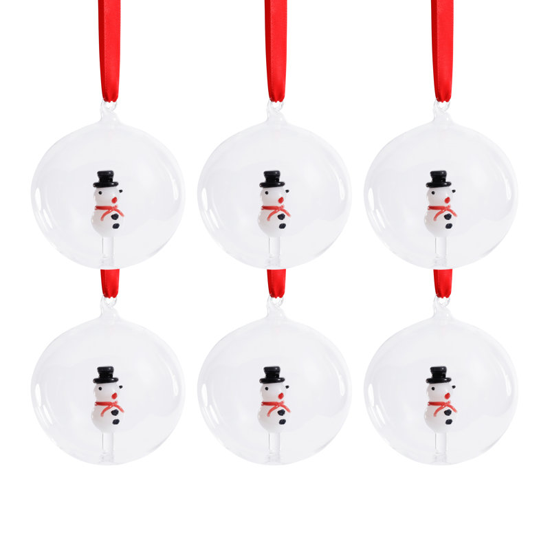 Boule en verre, H 4 po x l 4 po x P 4 po
