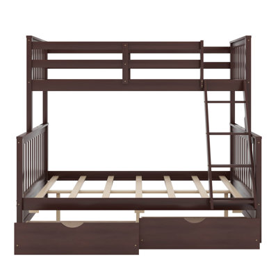 Twin-Over-Full Bunk Bed With Ladders And Two Storage Drawers -  Harriet Bee, 0B7D88EC384441F2868A126AA2FD97A0