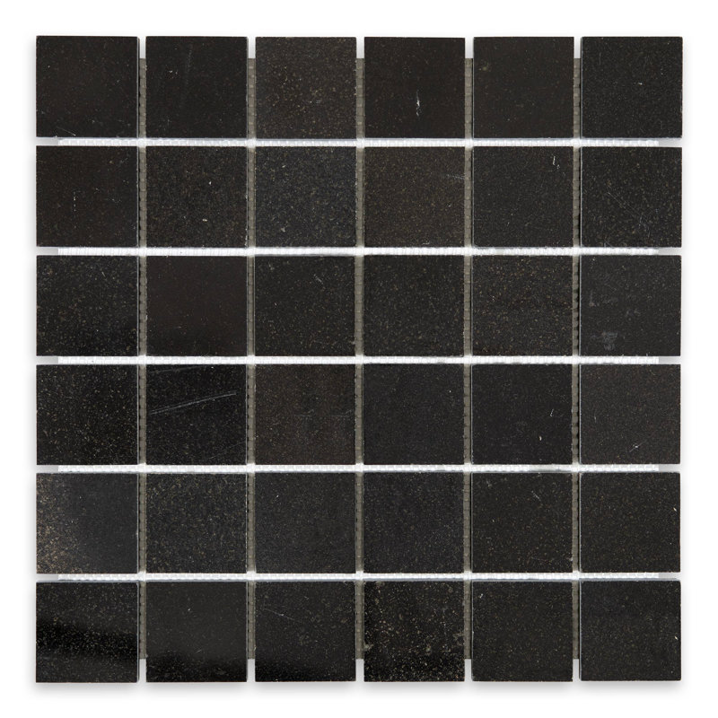 Mosaïque carrée en granit noir absolu poli