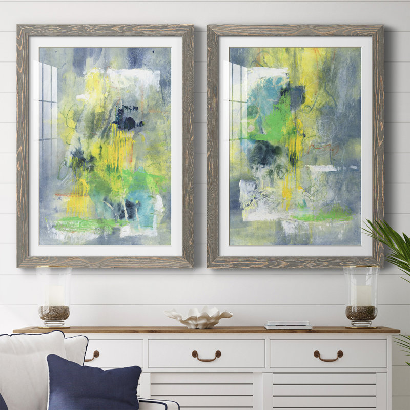 Sweet Things I - ensemble de 2 peintures encadrées, H 31,5 po x l 23,5 po x P 1 po, Cadre gris