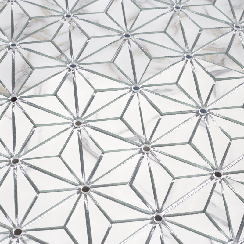 Art Deco  6" x 7" Glass Mosaic Tile