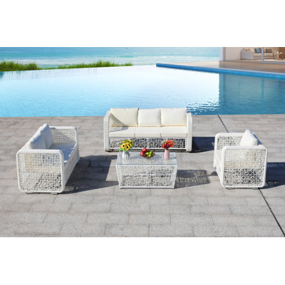 Dariana 6 - Person Patio Conversation Set with Cushions