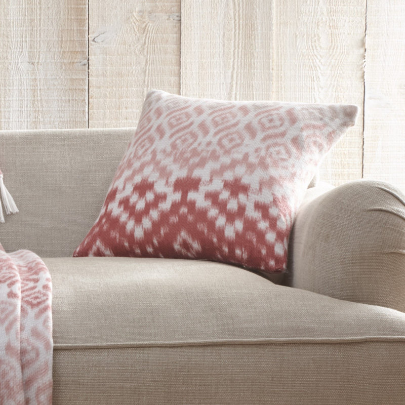 Estherville Geometric Square Throw Cushion With Filling, Terracotta