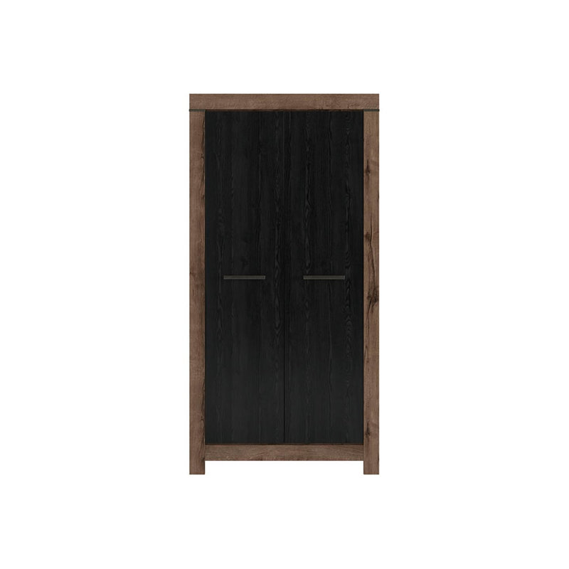 Manufactured Wood Wardrobe, Oak/Black