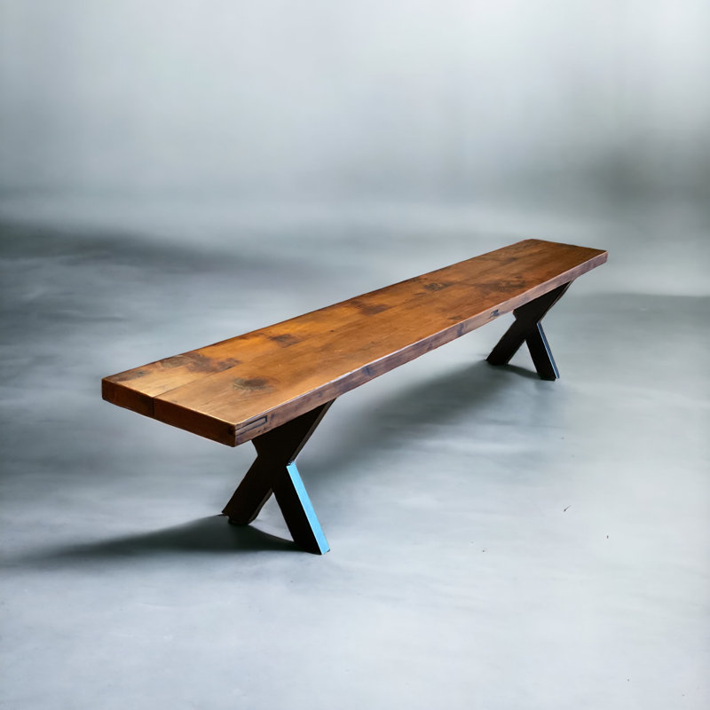 Banc en bois massif, Brun, H 19,5 po x l 84 po x P 15 po
