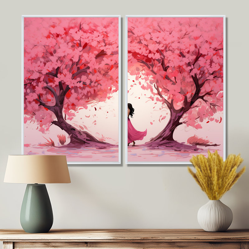 Couple Love Under The Tree II - Art mural traditionnel noir, H 36 po x l 48 po, Reproduction encadrée sans passe-partout
