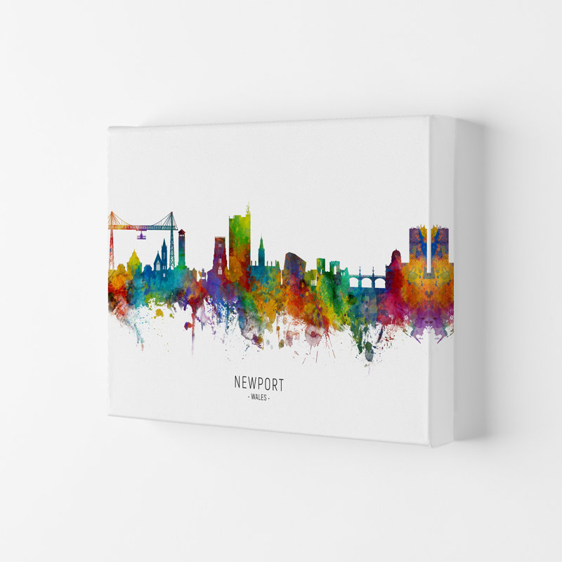 Newport Wales Skyline by Michael Tompsett - Print, Wrapped Canvas, 59.4cm H x 84cm W x 4cm D