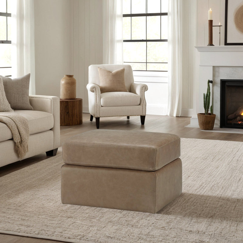 Repose Ottoman in Saddlebag Ale, Collins Celadon