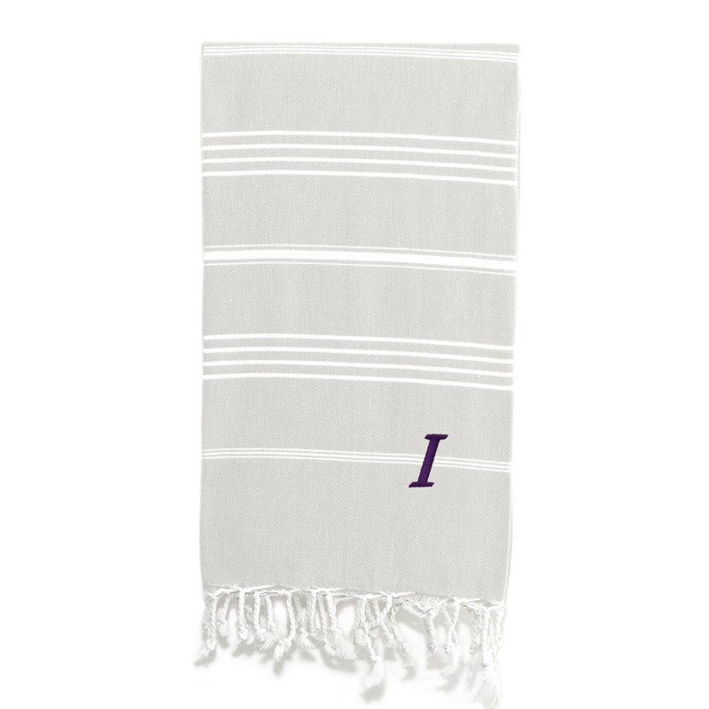 Serviette de plage 100% coton Pestemal Lucky, Crème / Blanc, I