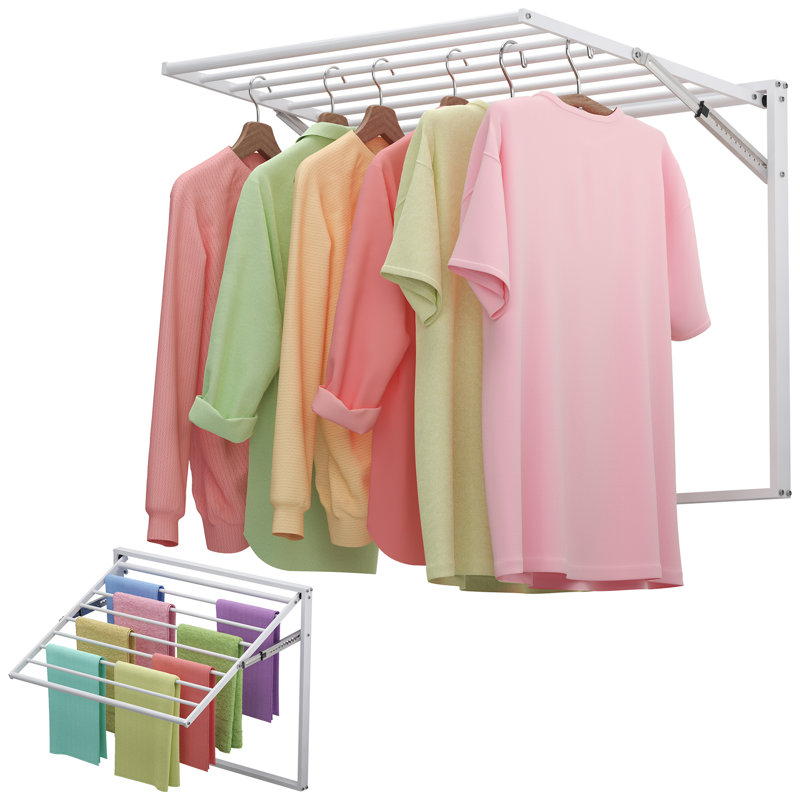 Foldable Wall Mounted Stainless Steel Clothes Drying Rack
