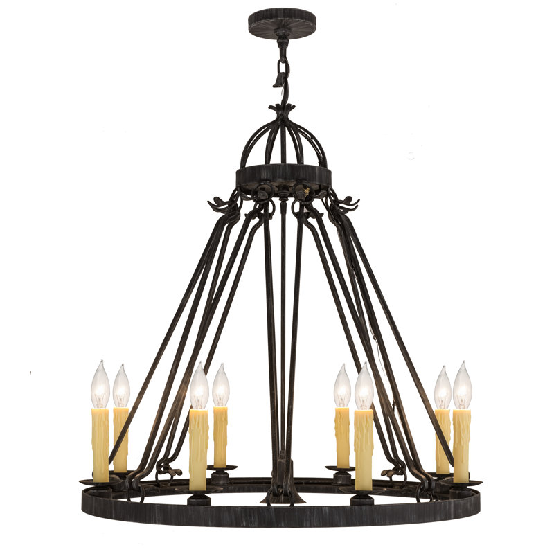 Lustre de roue de style bougie 9 lumières façon bougie Winchelsea