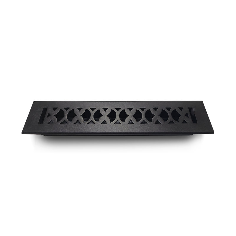 Grille de plancher en métal, Black, 10" L x 2" W x 2.35" H