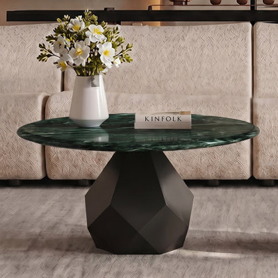 Modern round marble coffee table