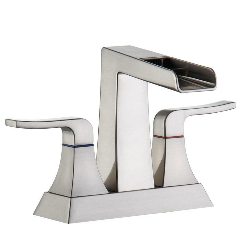 2-handle Bathroom Faucet with Drain Assembly, Brushed Nickel