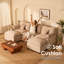 Canapé modulaire 108 po, canapé modulaire à assise profonde avec repose-pieds Cloud, canapé rembourré en chenille pour salon et appartement blanc mat-2001255466-2001255467