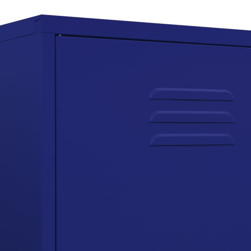 Branwell 2 Door Steel Wardrobe, Navy Blue