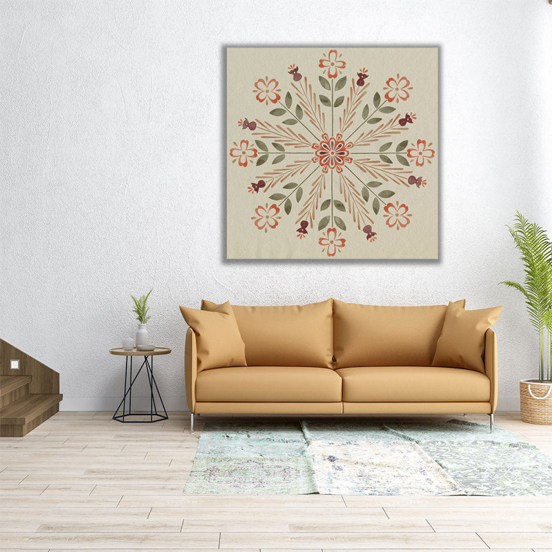 Folk Snowflakes IV - reproduction d'art sur toile, H 12 po x l 12 po