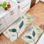 Tapis vert aquarelle à motif de feuilles vertes