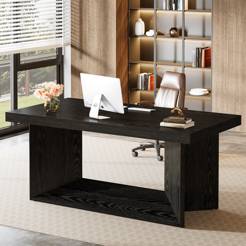 63'' Rectangle Computer Desk, Black