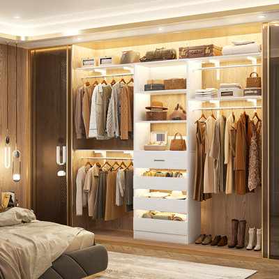White Closet System  With4 Drawersand Rods