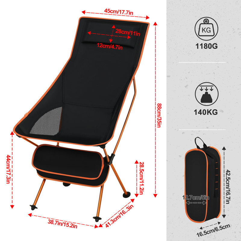 Camarri Folding Camping Bench, Orange