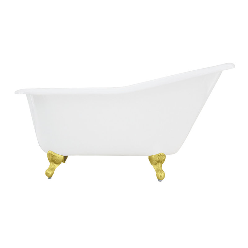 Baignoire sur pattes ovale en fonte 60 po Kingston Eden, Laiton poli