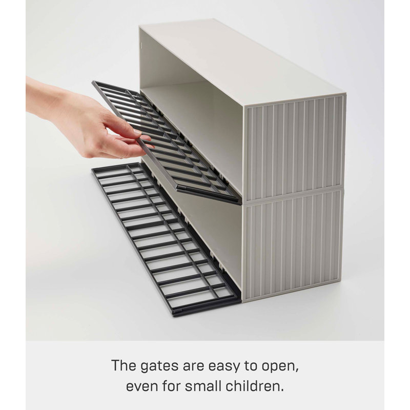 Sleek Gray ABS Plastic Stackable Toy Display Case for Kids