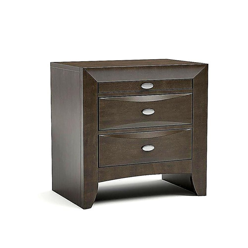 Table de chevet grise 1pc, Gris