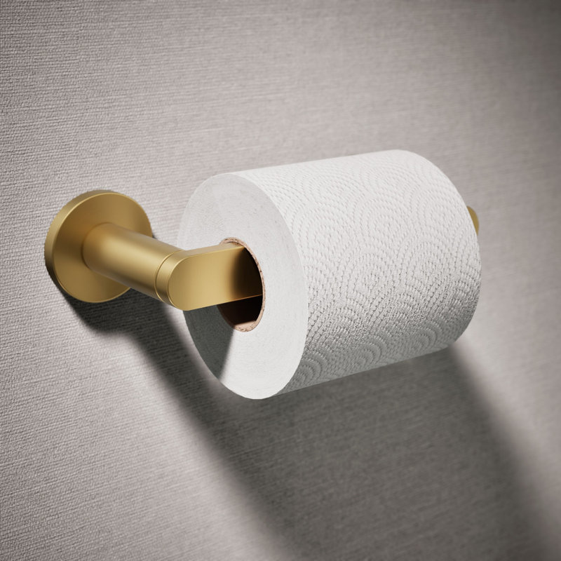 Wall Mount Toilet Paper Holder, Brushed Gold