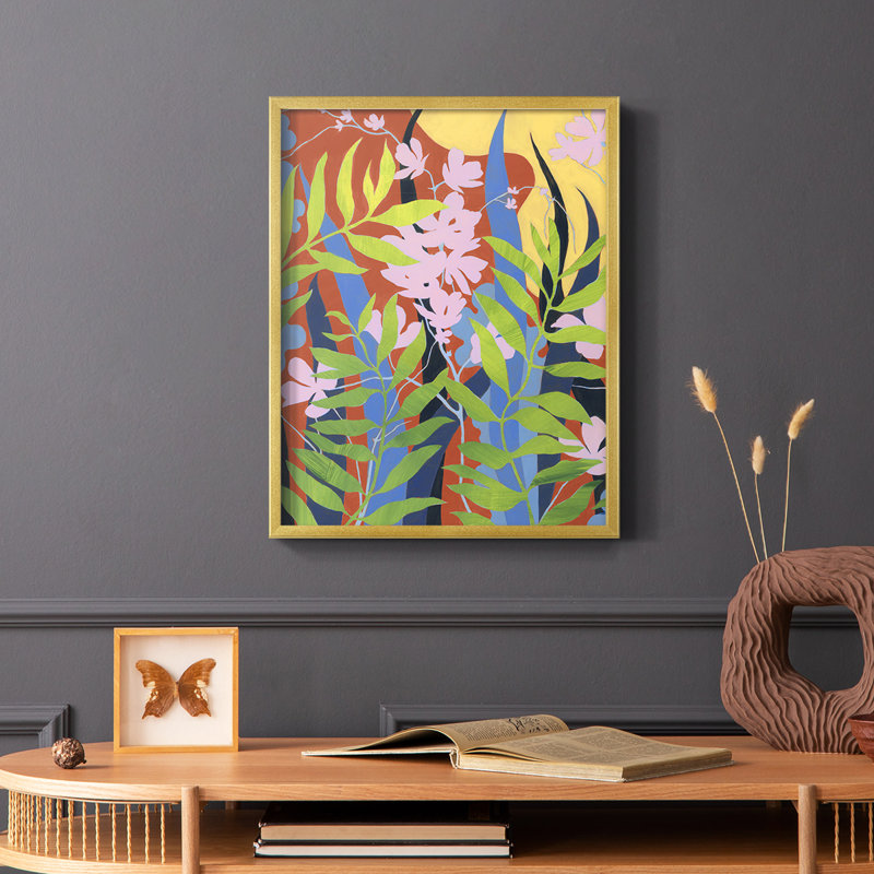 «Bold Bright & Wild I», reproduction encadrée - bois massif, Or, H 28 po x l 22 po