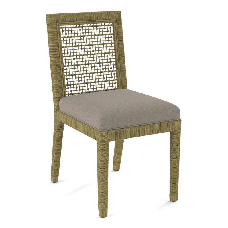 Pine Isle Side Chair, Honey, Beige Performance Fabric; 0851-73