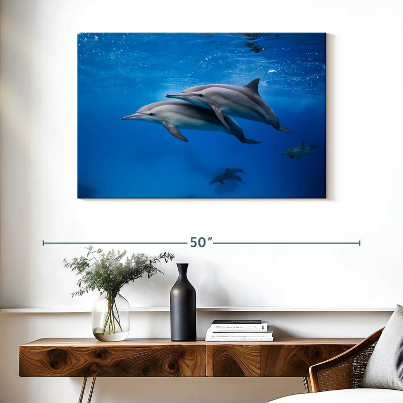 Brampt Swimming Dolphin Pair, 26" H x 39" W