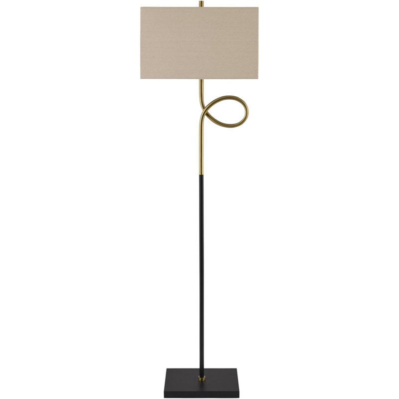 Lampe sur pied simple avec abat-jour en lin Lynna