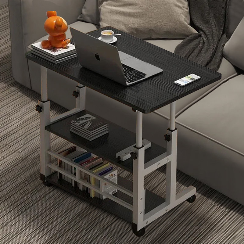 Height Adjustable Mobile Overbed Table with Wheels