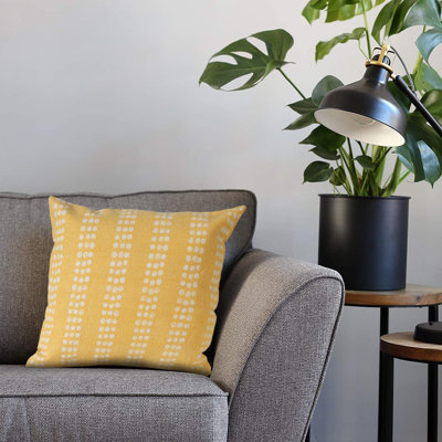 Polka Square Cotton Throw Pillow