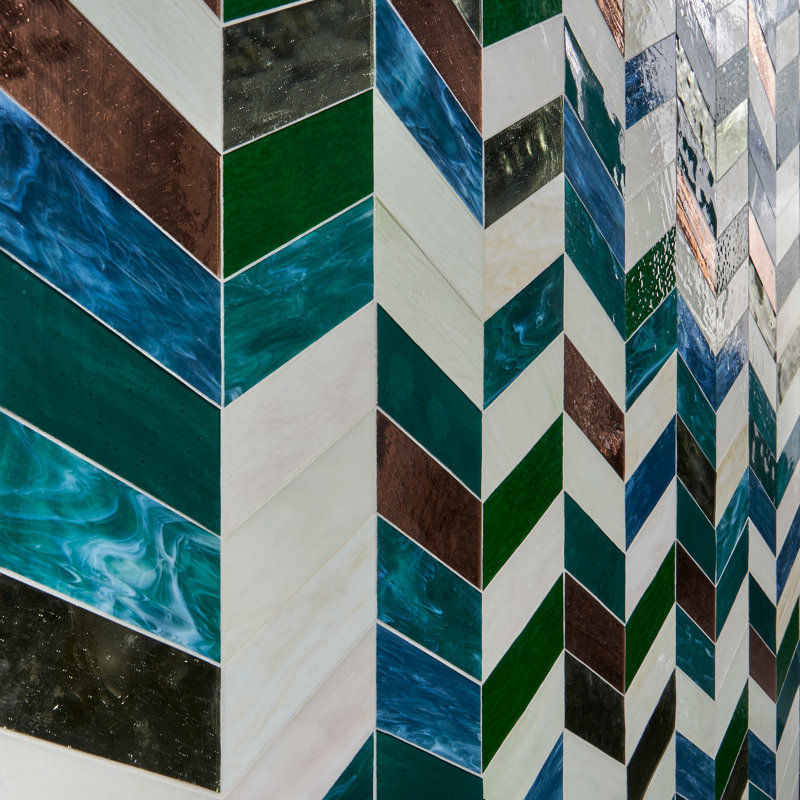Carreau de mosaïque en verre 17 "x 17" Pride, Vert