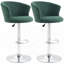 Adjustable Bar Stools Set of 2, Velvet Upholstered Kitchen Stool
