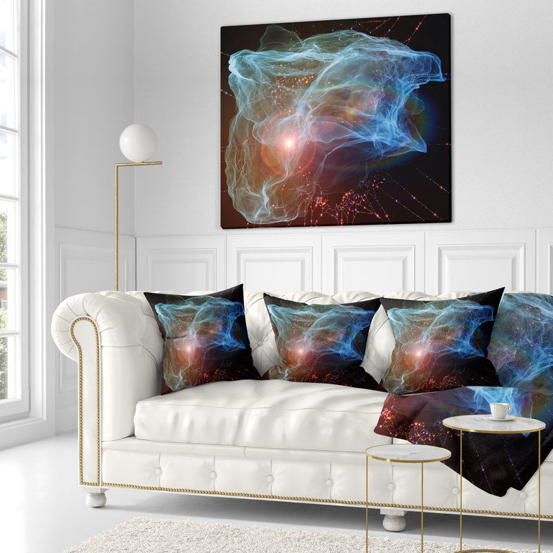  Oreiller abstrait à lumières réseau, 16 po x 1 po, Coussin décoratif