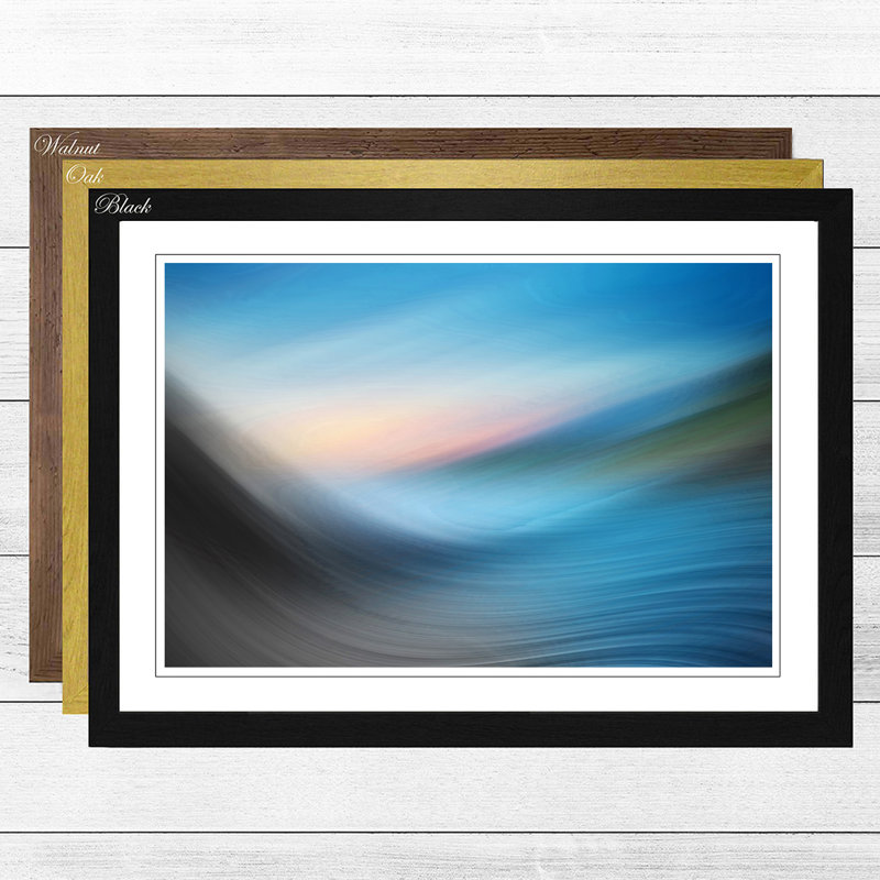 Blue Abstract 12 Framed - Framed Print, Black