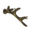 Ensemble de 6 poignées de tiroir rustiques en bois de cerf en bronze antique vieilli, L 6,25 po, H 3,25 po, saillie 1,5 po, centres 3,5 po